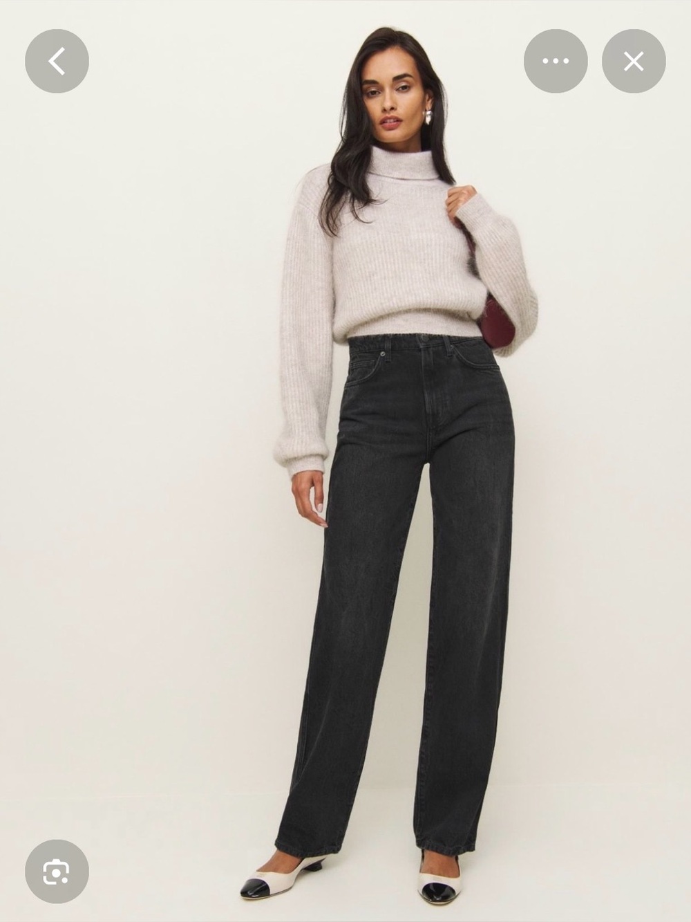 Reformation “Val” Jeans Midrise Straight Jeans in Faded Black